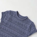 Damen Häkeloberteil mit strukturiertem Design und kurzen Ärmeln R&B