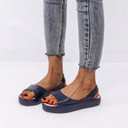 Damen Komfortable Slingback-Sandalen mit modischem Plateau und ergonomischem Fußbett R&B