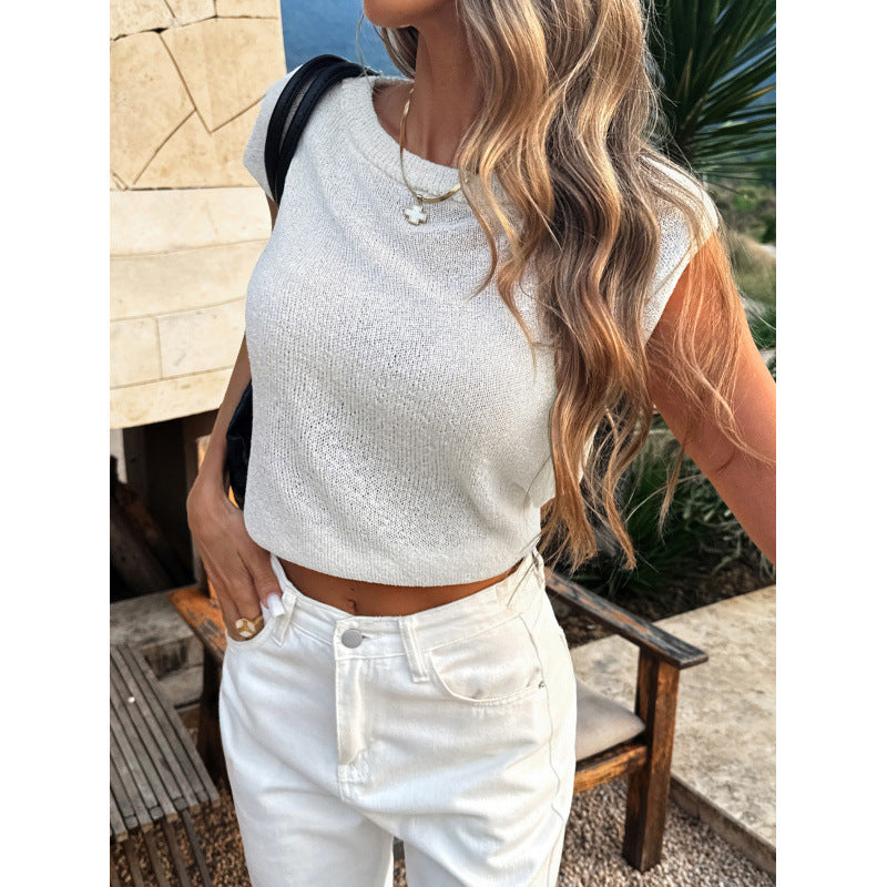 Damen Lässiges Strickoberteil mit überschnittenen Schultern und angenehm weichem Material R&B