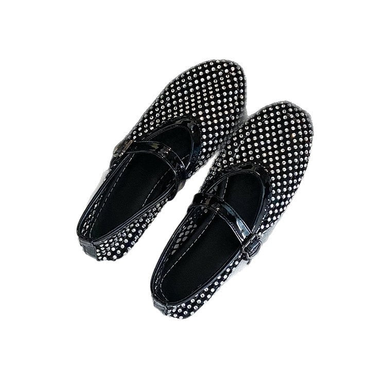 Damen Ballerinas mit strassverzierten Details und Riemchenverschluss R&B