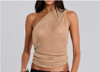 Damen Einseitiges Strickoberteil mit Rüschendetails R&B