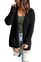 Damen Strickjacke mit voluminösen Ärmeln und tiefen Taschen R&B