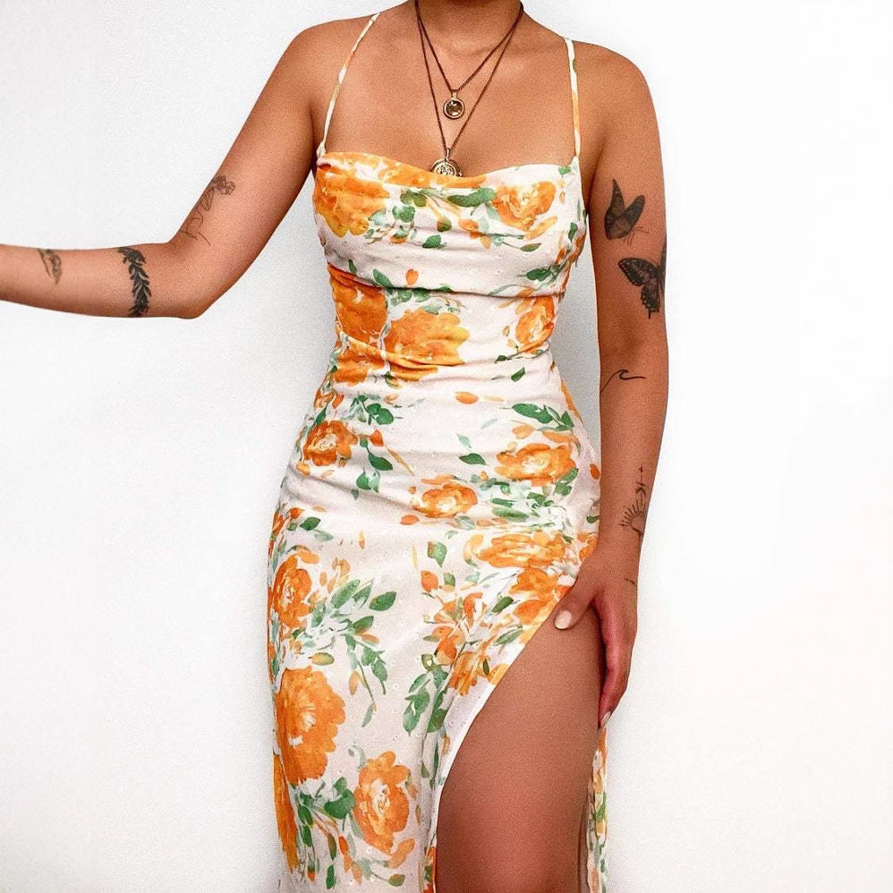 Damen Blumenmuster Maxikleid R&B