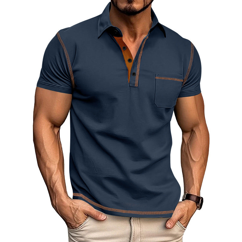 Herren Poloshirt mit modernem Kragen und praktischen Knopfdetails