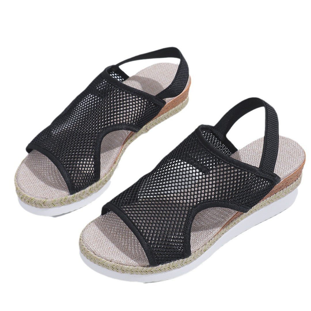Damen Riemchen-Sandalen mit atmungsaktivem Netzmaterial und komfortabler Plateau-Sohle R&B