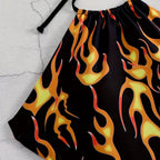 Damen Badeanzug mit feurigen Motiven R&B