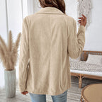 Damen samtiger Blazer mit doppelter Knopfleiste und elegantem Schnitt R&B