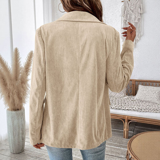 Damen samtiger Blazer mit doppelter Knopfleiste und elegantem Schnitt R&B