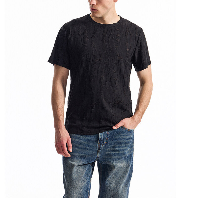 Herren T-Shirt mit einzigartigem Design und strukturierten Stoff R&B