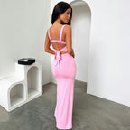 Damen Elegantes Maxikleid mit figurbetonendem Schnitt und seitlichem Schlitz R&B