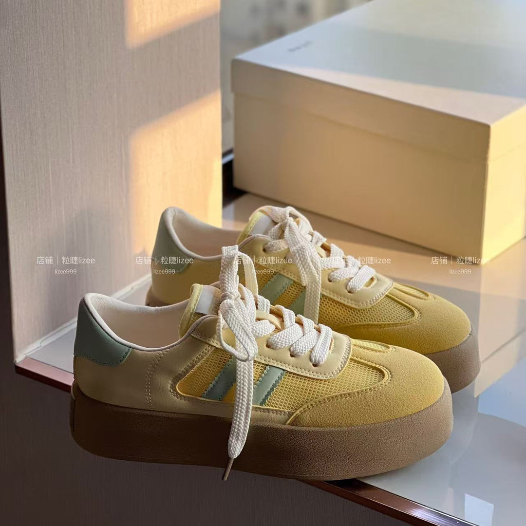 Damen Plateau-Sneaker mit atmungsaktiver Konstruktion und modischen Akzenten R&B