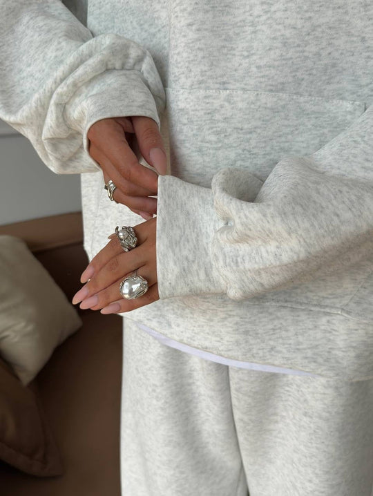 R&B | Halbhals Pullover Sweatshirt und Weit Geschnittene Hose Zweiteiler Anzug