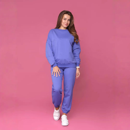 Damen Sportliches Sweatset mit elastischen Bündchen R&B