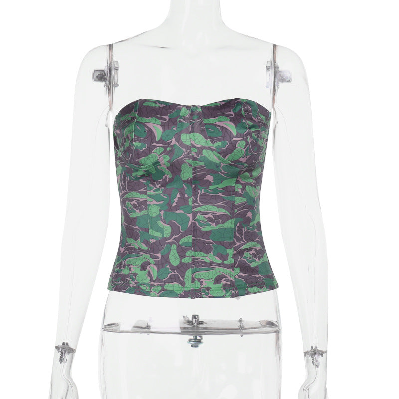 Damen Bustieroberteil mit floralem Muster und taillierter Silhouette