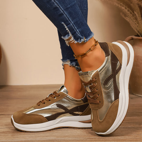 Damen Sportliche Sneakers mit Metallic-Akzenten und durchgehendem Komfort R&B