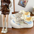 Damen Modische Sneaker mit elastischen Schnürsenkeln und geschäumter Sohle R&B