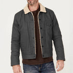 Herren gemusterte Baumwolljacke mit Fleecefutter R&B
