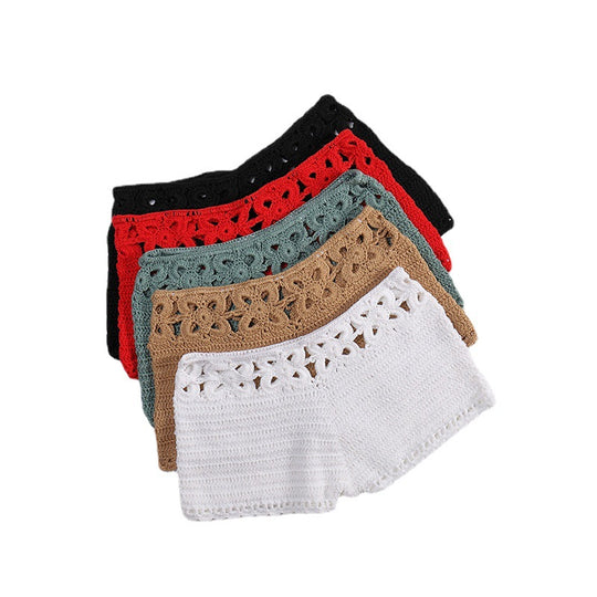 Damen Häkel-Shorts mit floralem Bund R&B