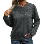 Damen Strickpullover mit dekorativen Knöpfen R&B