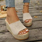 Damen Wedge-Sandaletten mit weichem Obermaterial und bequemer Sohle R&B