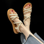 Damen bequeme Riemensandalen mit elastischem Fersenriemen