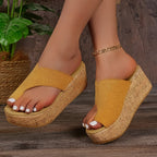 Damen Wedge-Pantoletten mit offenem Zehenbereich und rutschfester Korksohle R&B