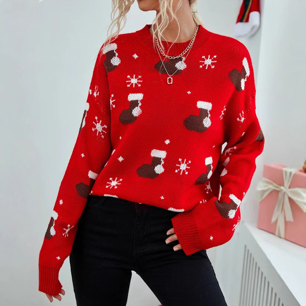 Damen kuscheliger Weihnachtspullover mit festlichem Motiv R&B