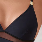 Damen Einteiliger Badeanzug mit transparenten Einsätzen R&B