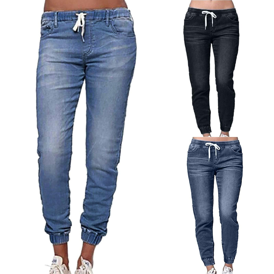 Damen Sportliche Denim-Jogginghose R&B