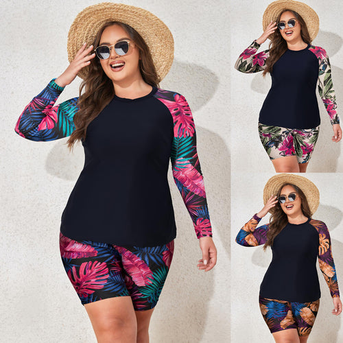 Damen UV-Schutz Badeanzug-Set mit ärmellosem Oberteil und kurzen Hosen R&B
