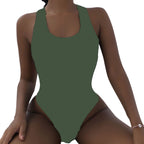 Damen Sportlicher Einteiler Badeanzug R&B