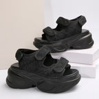 Damen Glamouröse Plateau-Sandalen mit verstellbaren Riemen und funkelnden Applikationen