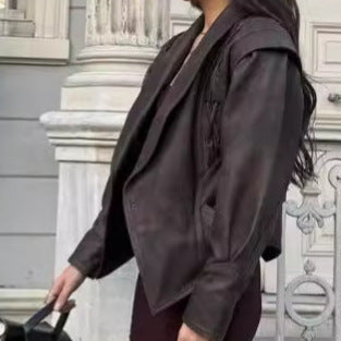 Damen Bikerjacke aus Kunstleder R&B