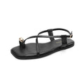 Damen elegante Sandalen mit modischem Riemen und dekorativem Metallakzent