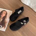 Damen Ballerinas mit Leo-Muster und verstellbarem Riemen