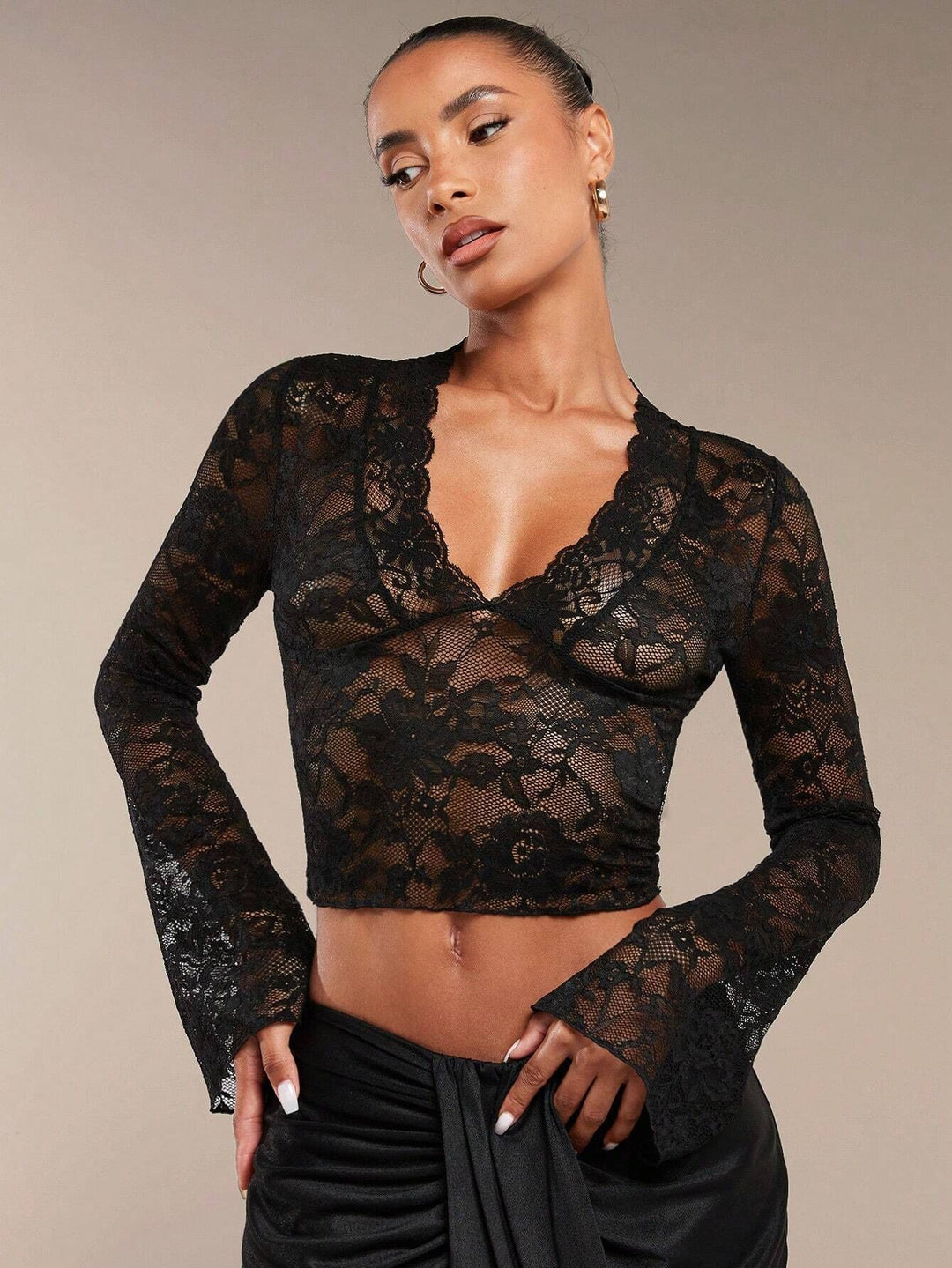 Damen Spitzenbluse mit romantischen Details R&B