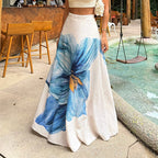 Damen Maxirock mit floralen Mustern und schwingendem Schnitt R&B