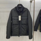 Herren lässige Outdoorjacke mit abnehmbarer Kapuze und großzügigen Taschen Hedi-Mode