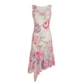 Damen elegantes asymmetrisches Kleid mit floralen Akzenten R&B