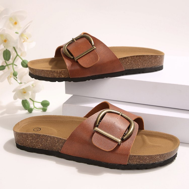 Damen Komfortable Clogs mit modischem Schnallen-Detail R&B