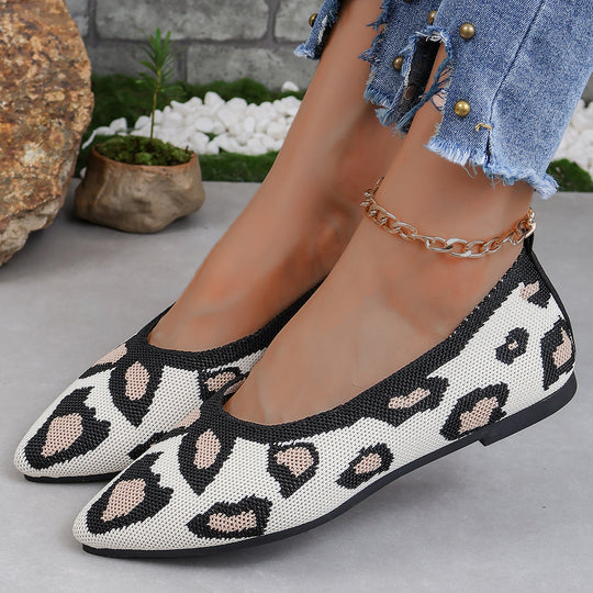 Damen Ballerinas mit modernem Leopardenmuster und bequemer Sohle R&B