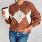R&B | Geometrischer Strickpullover Mit Farbkontrasten