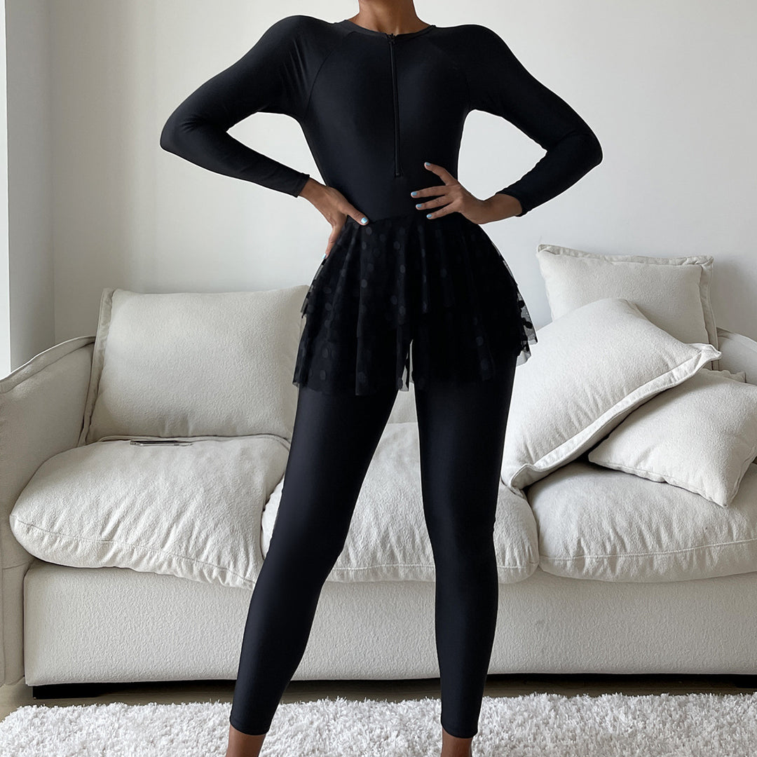 Damen Sportlicher Schwimmanzug mit schwingendem Rock R&B