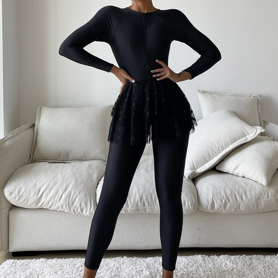 Damen Sportlicher Schwimmanzug mit schwingendem Rock R&B