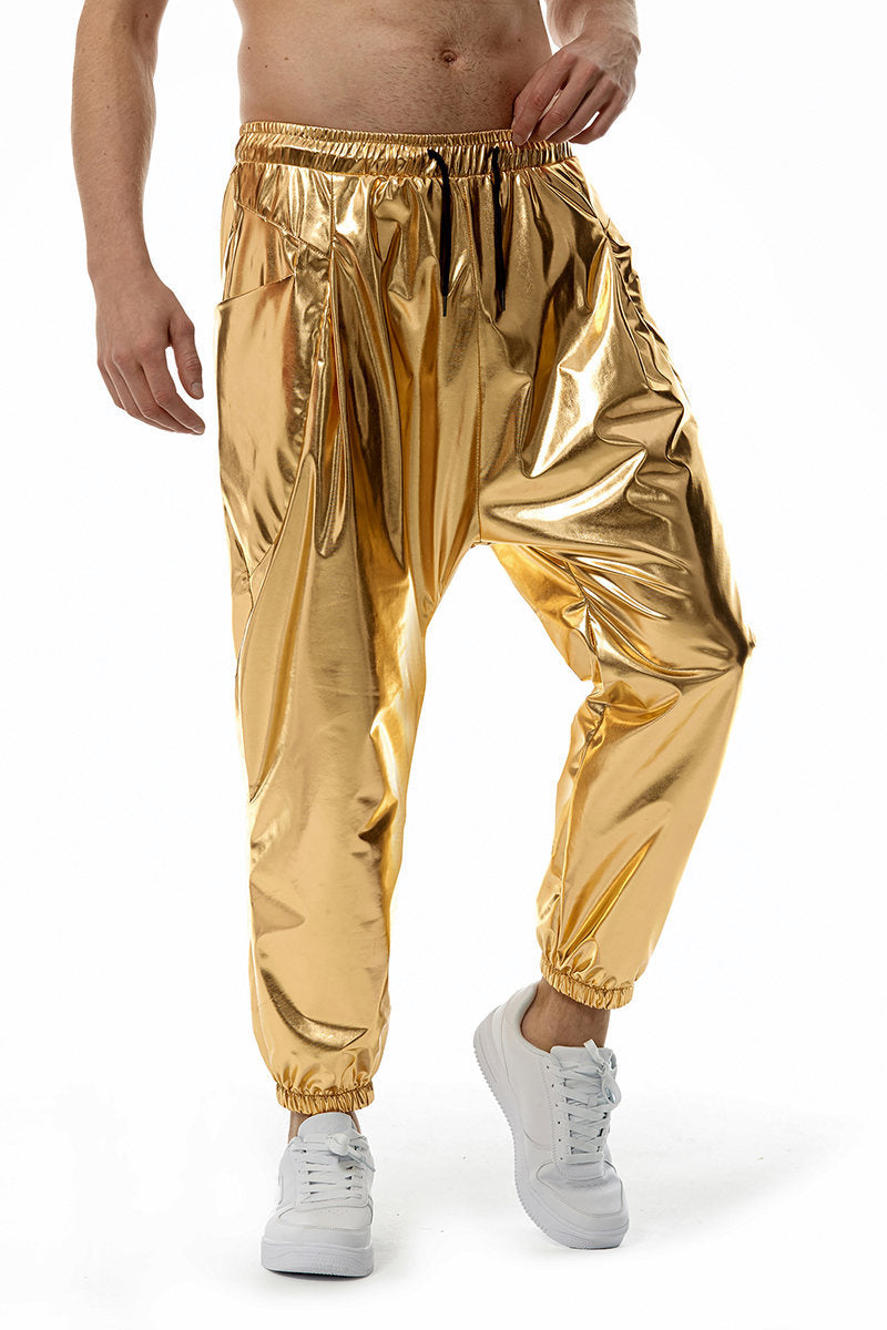 Herren Sportliche Relaxed-Fit Trainingshose mit reflektierender Oberfläche