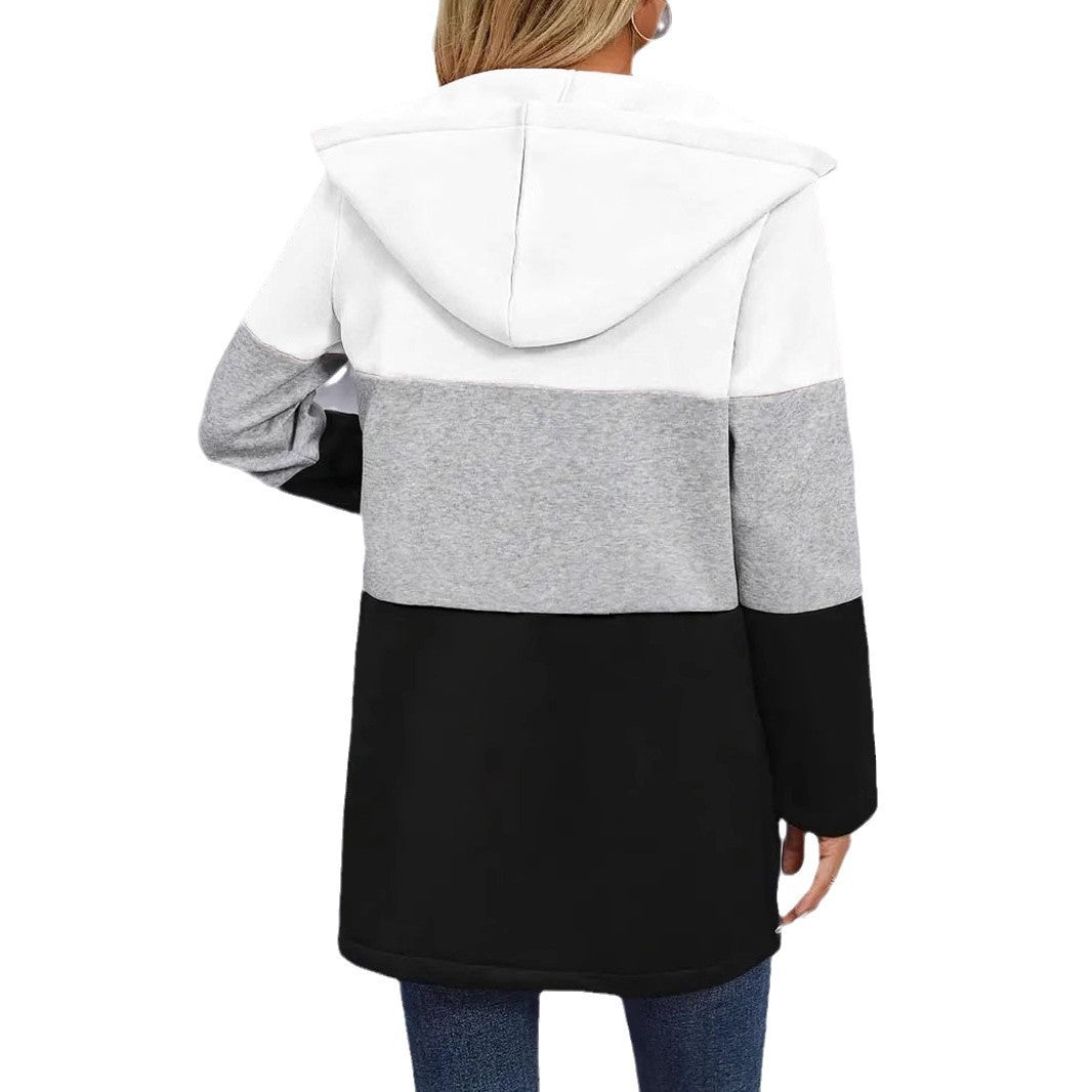 Damen Sportliche Übergangsjacke mit hohem Kragen und farblich abgesetztem Design R&B