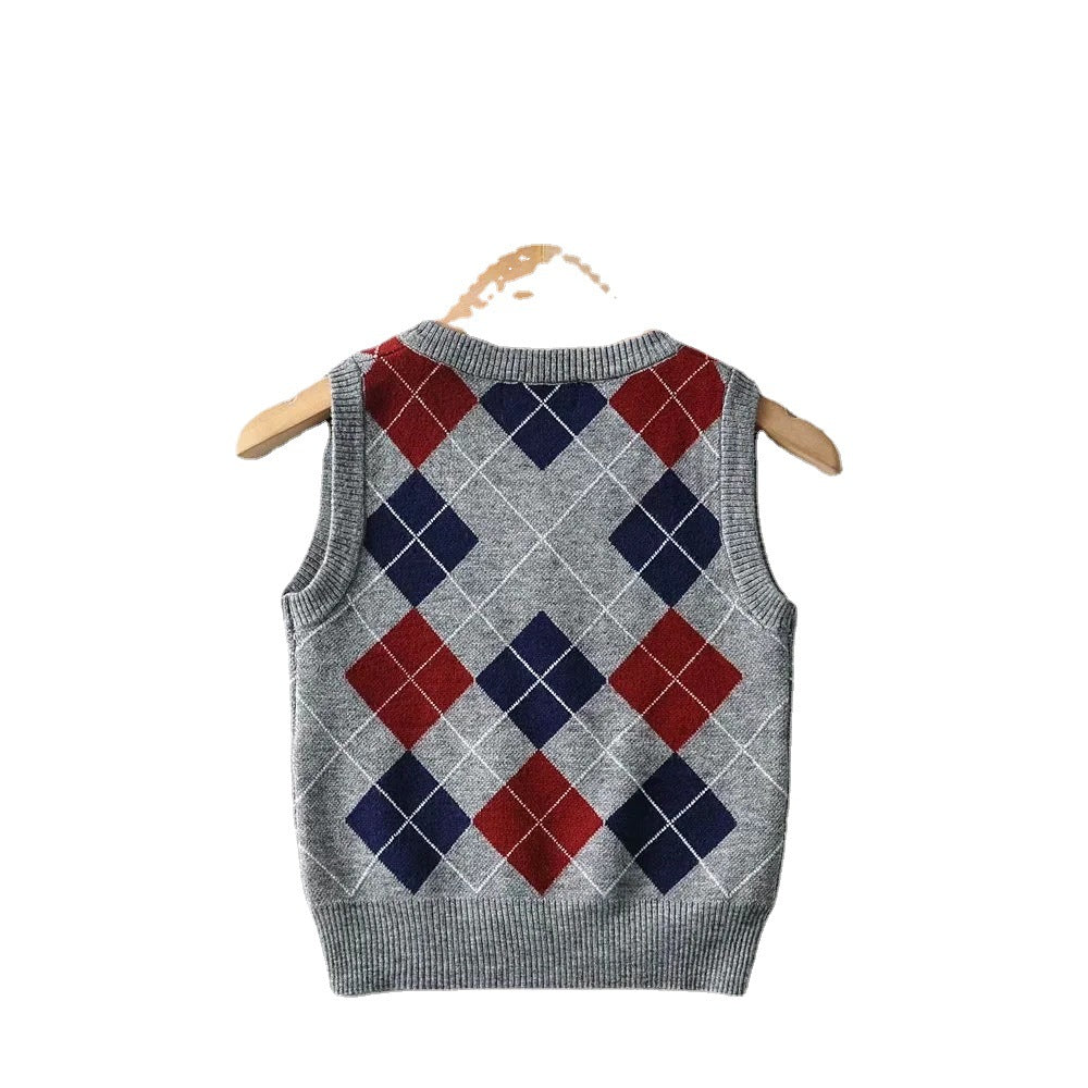 Damen Schickes Strickoberteil mit V-Ausschnitt und Karomuster R&B