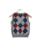 Damen Schickes Strickoberteil mit V-Ausschnitt und Karomuster R&B