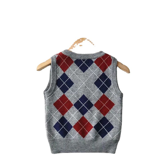 Damen Schickes Strickoberteil mit V-Ausschnitt und Karomuster R&B