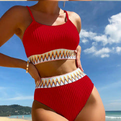 Damen Hochtailliertes Bikiniset mit raffinierten Zierdetails R&B